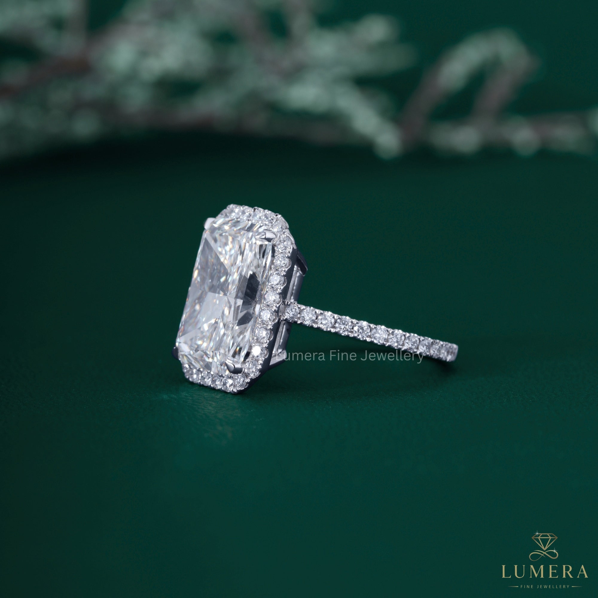 Halo setting ring with halo and pave setting ring.