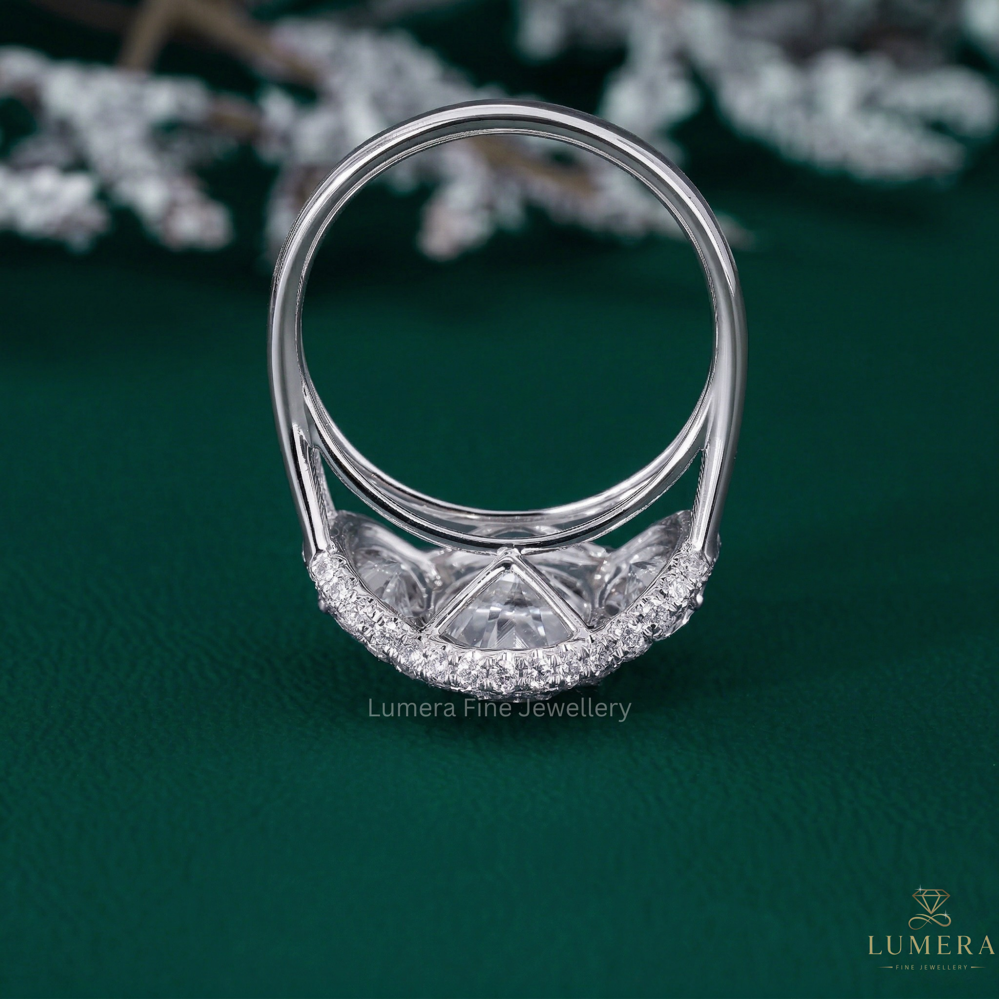 oval diamond engagement ring with split shank engagement ring.