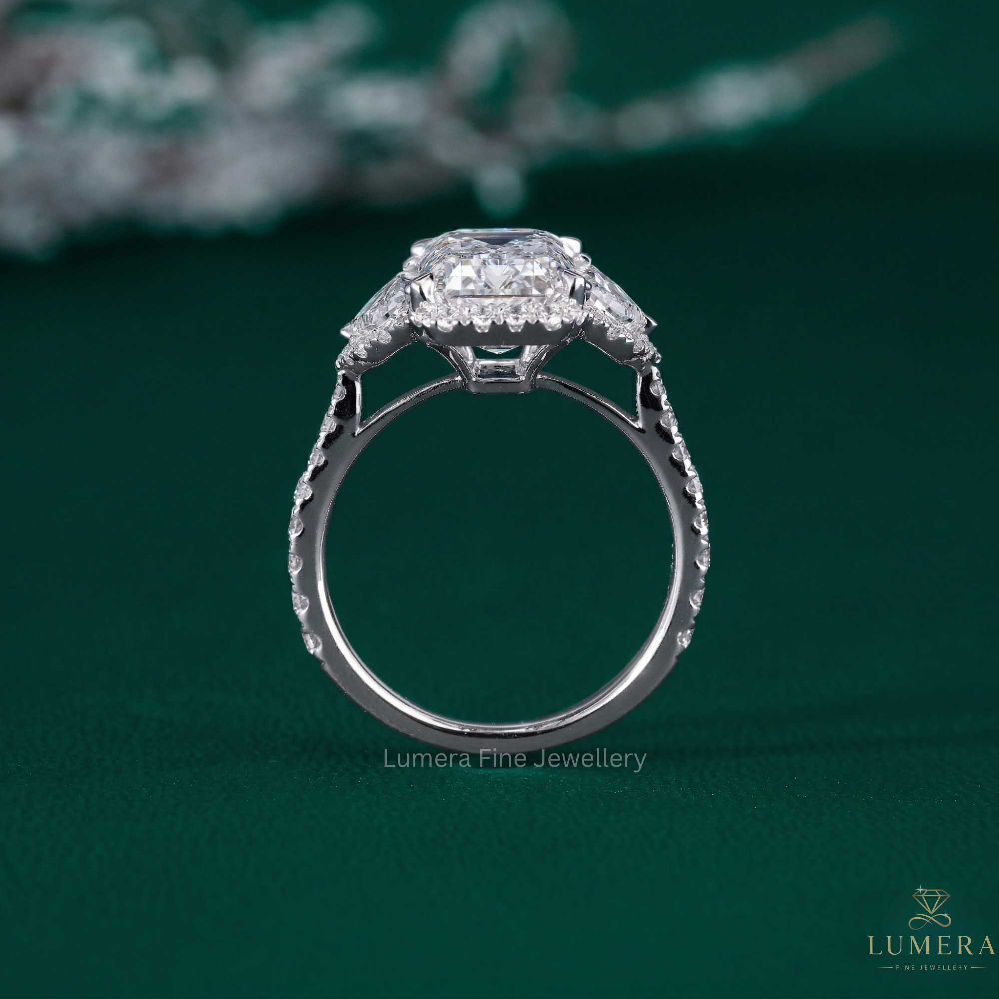 pave setting ring with pave diamond ring.