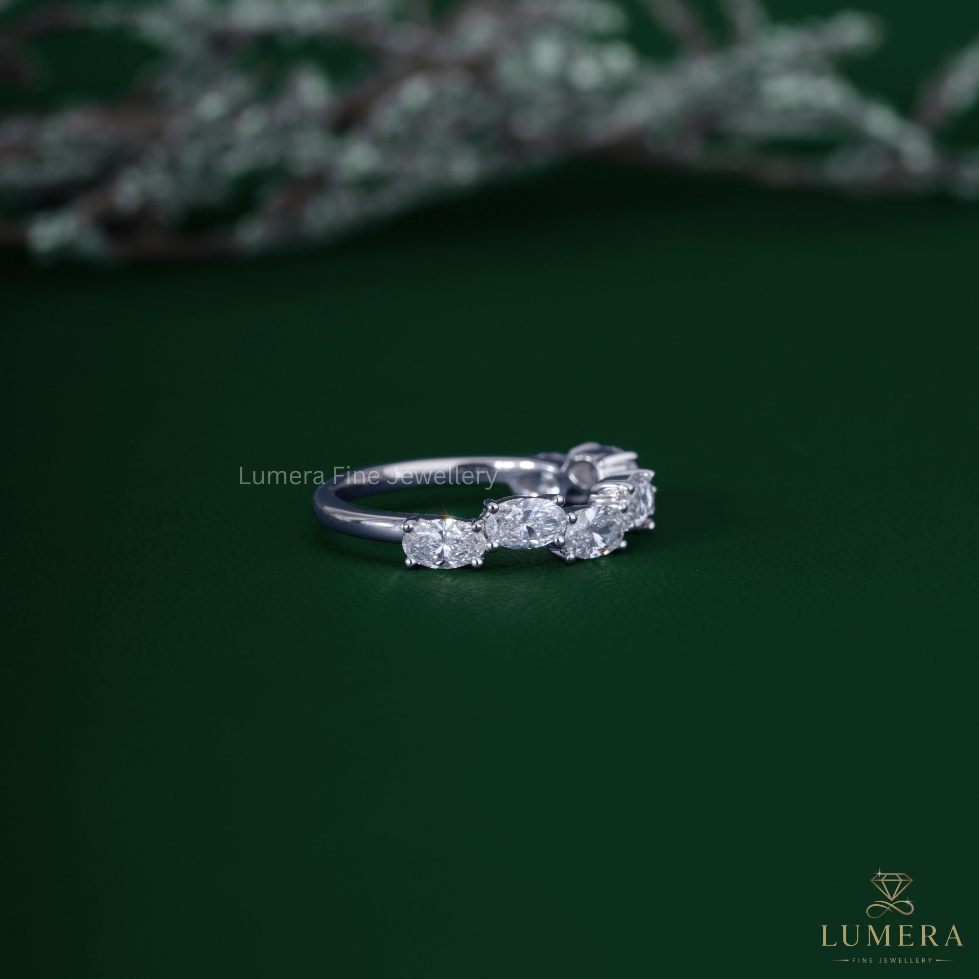7 stone band with cross diamond wedding band.