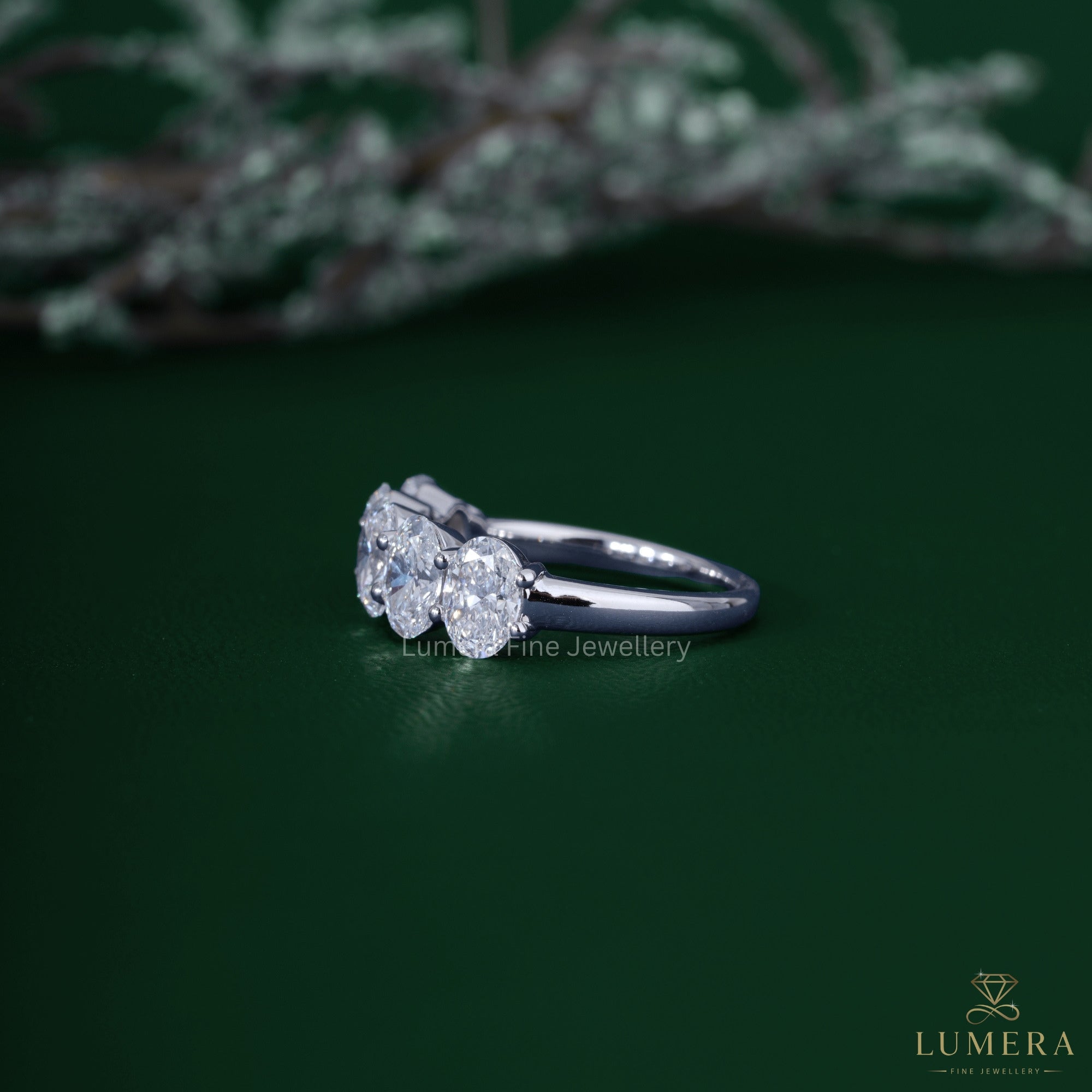 Half eternity band with stackable setting band.