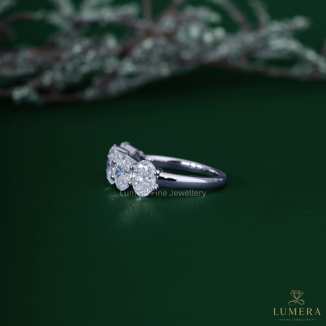 Half eternity band with stackable setting band.