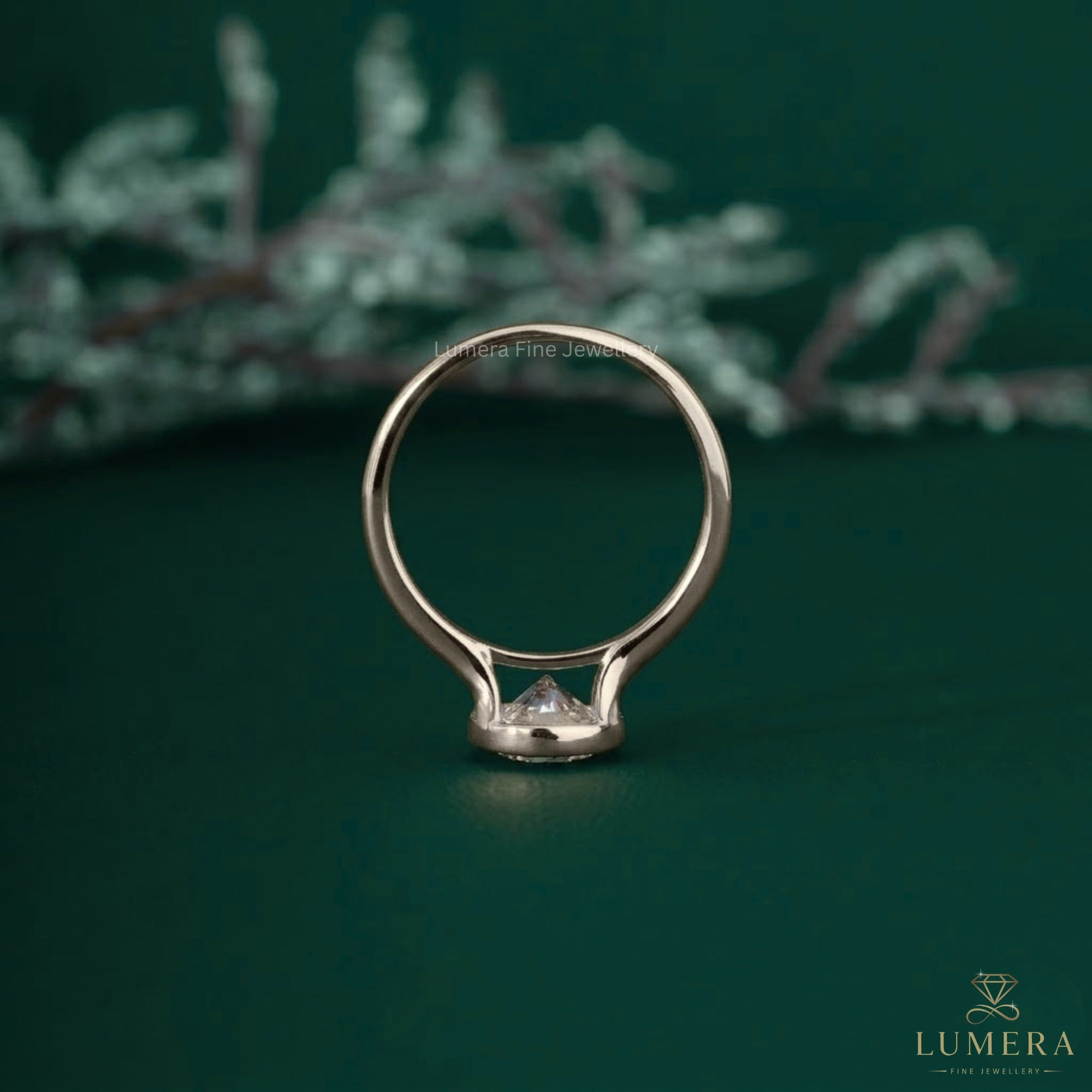 Solitaire engagement ring with solitaire ring.