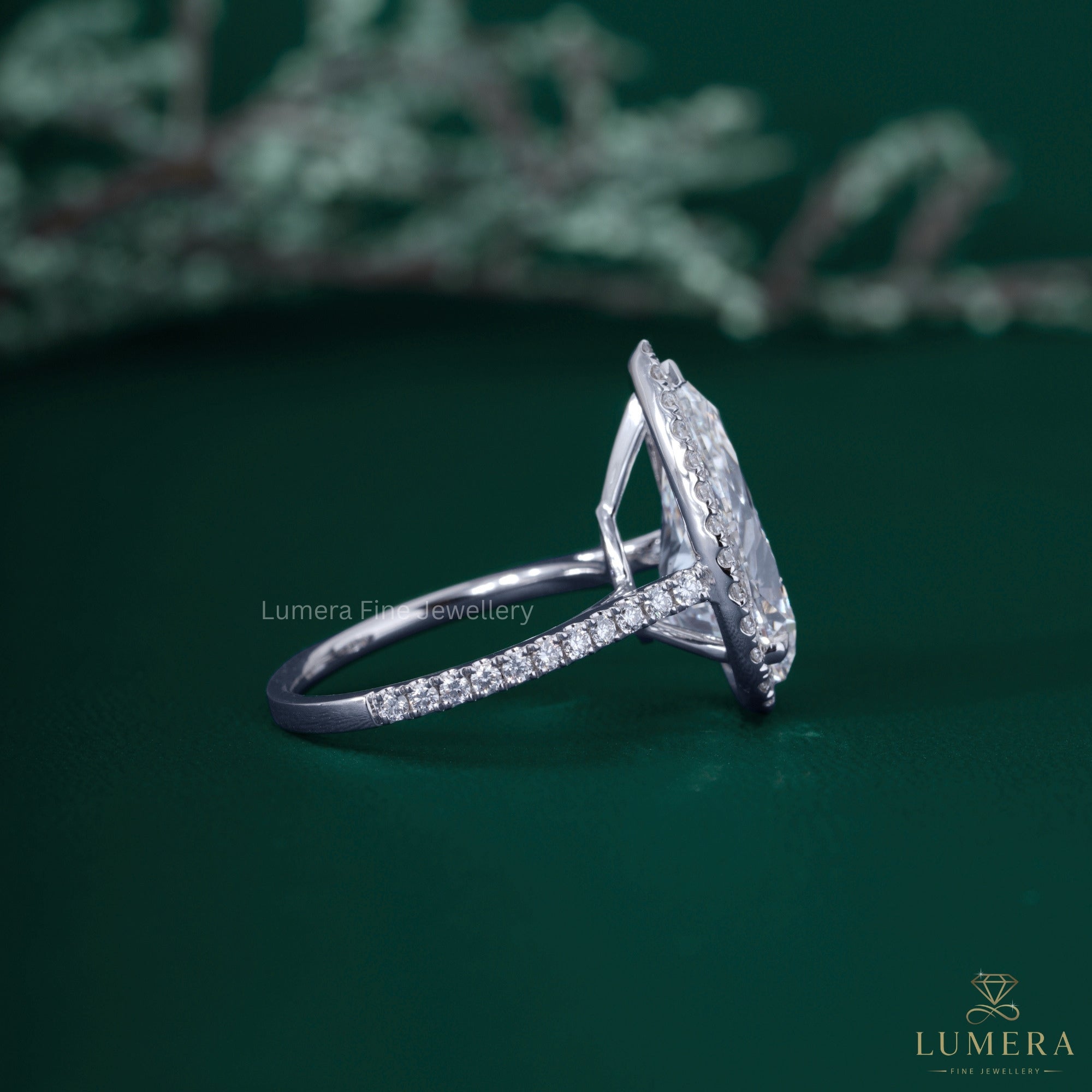 Pave ring with pave diamond ring.