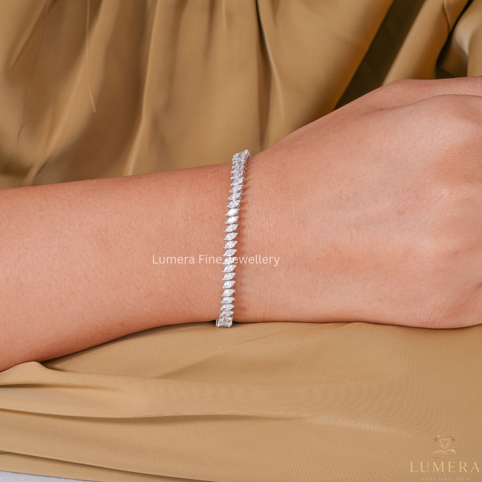 Marquise Lab Grown Diamond Tennis Bracelet