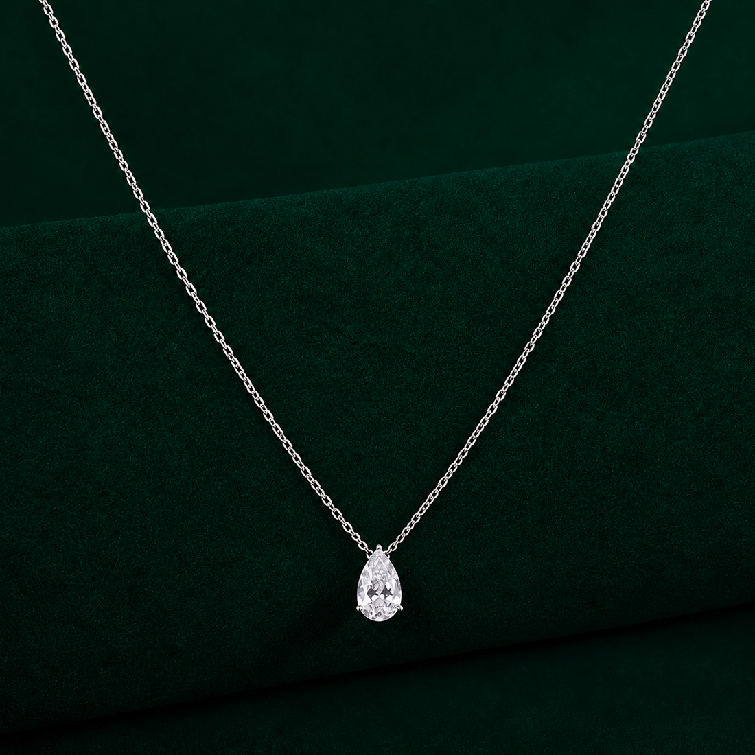 solitaire pendant with almond shape diamond pendant.
