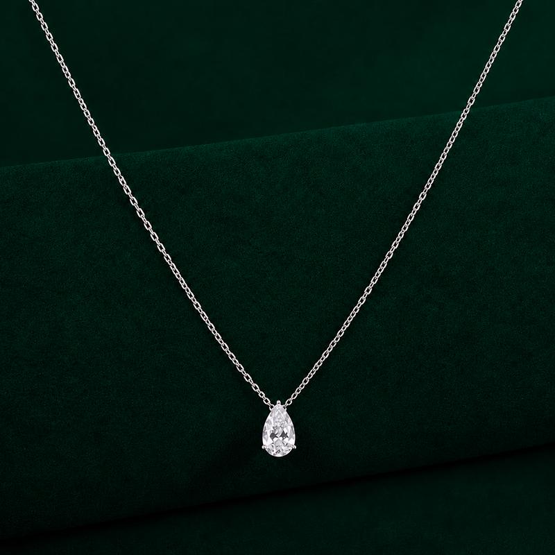 solitaire pendant with almond shape diamond pendant.
