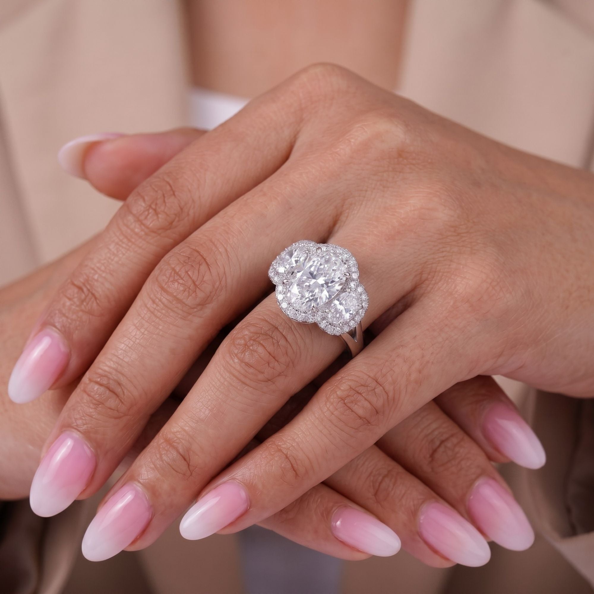 halo engagement ring with halo diamond ring.
