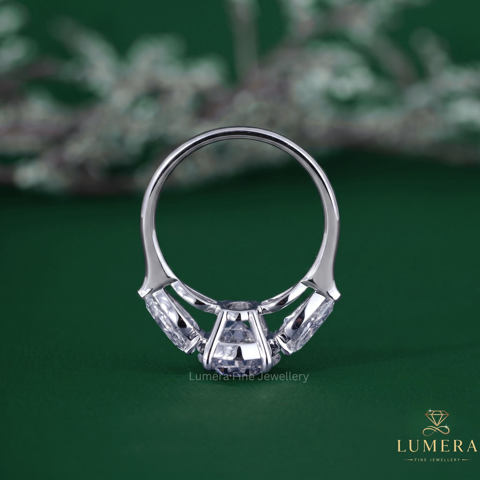 Basket setting ring with anniversary ring.