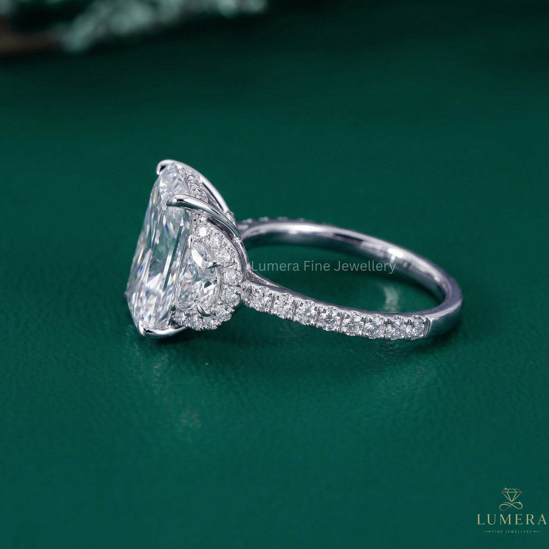 cushion engagement ring with hidden halo engagement ring.