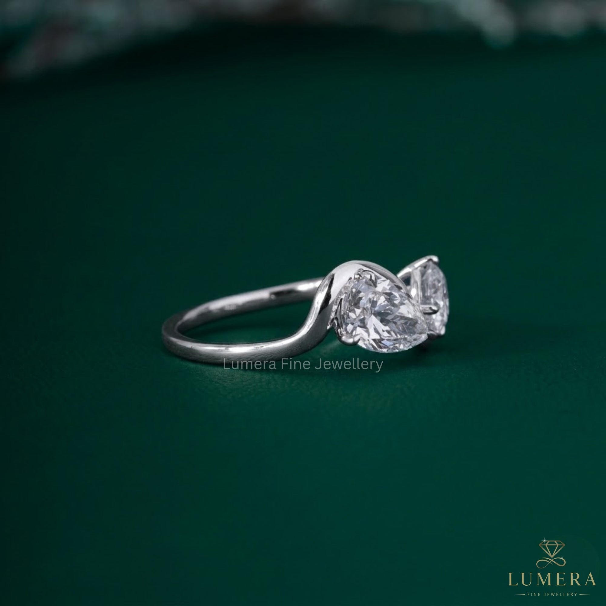 Toi et moi ring with Two stone engagement ring.