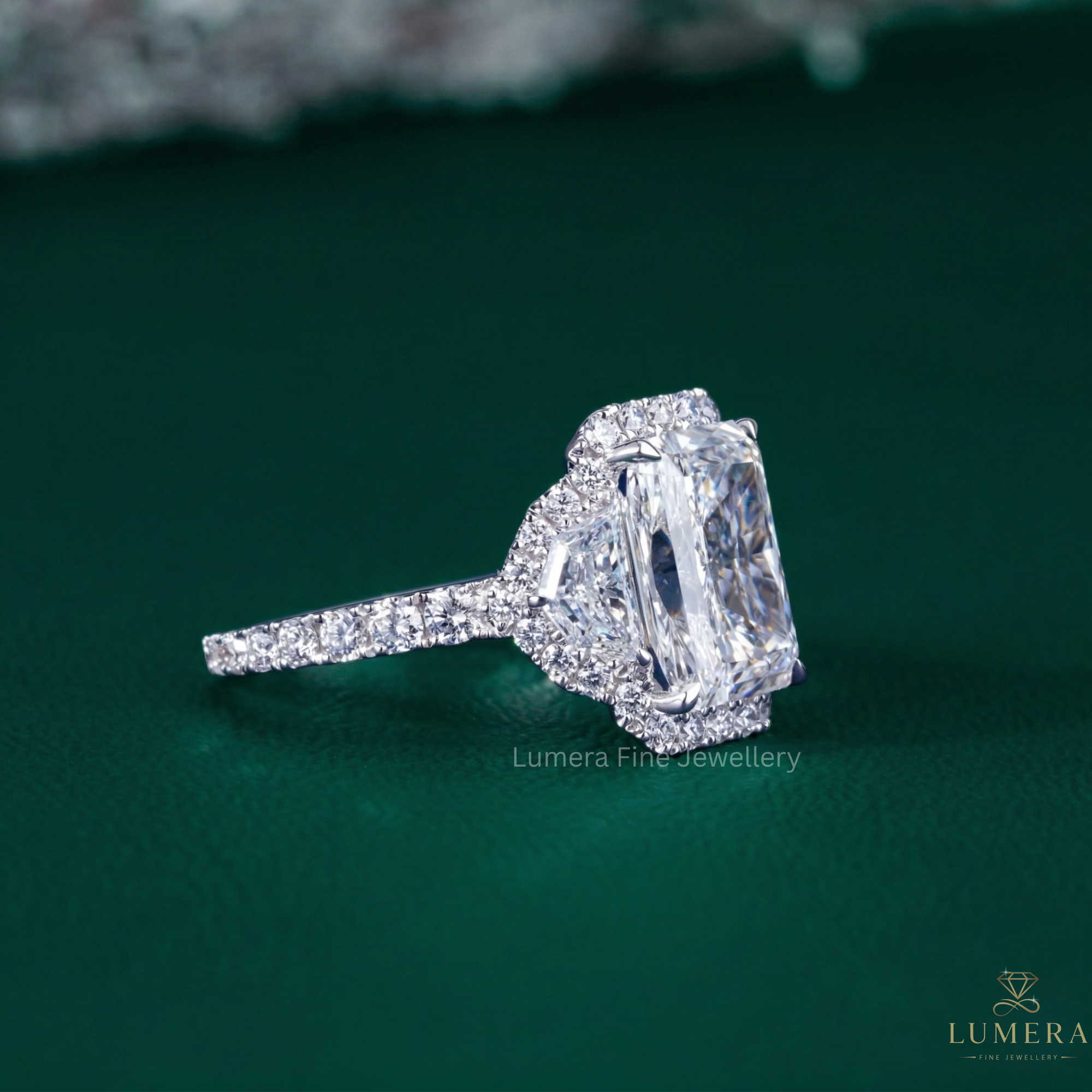 Halo Pave Engagement Ring with halo diamond engagement ring.