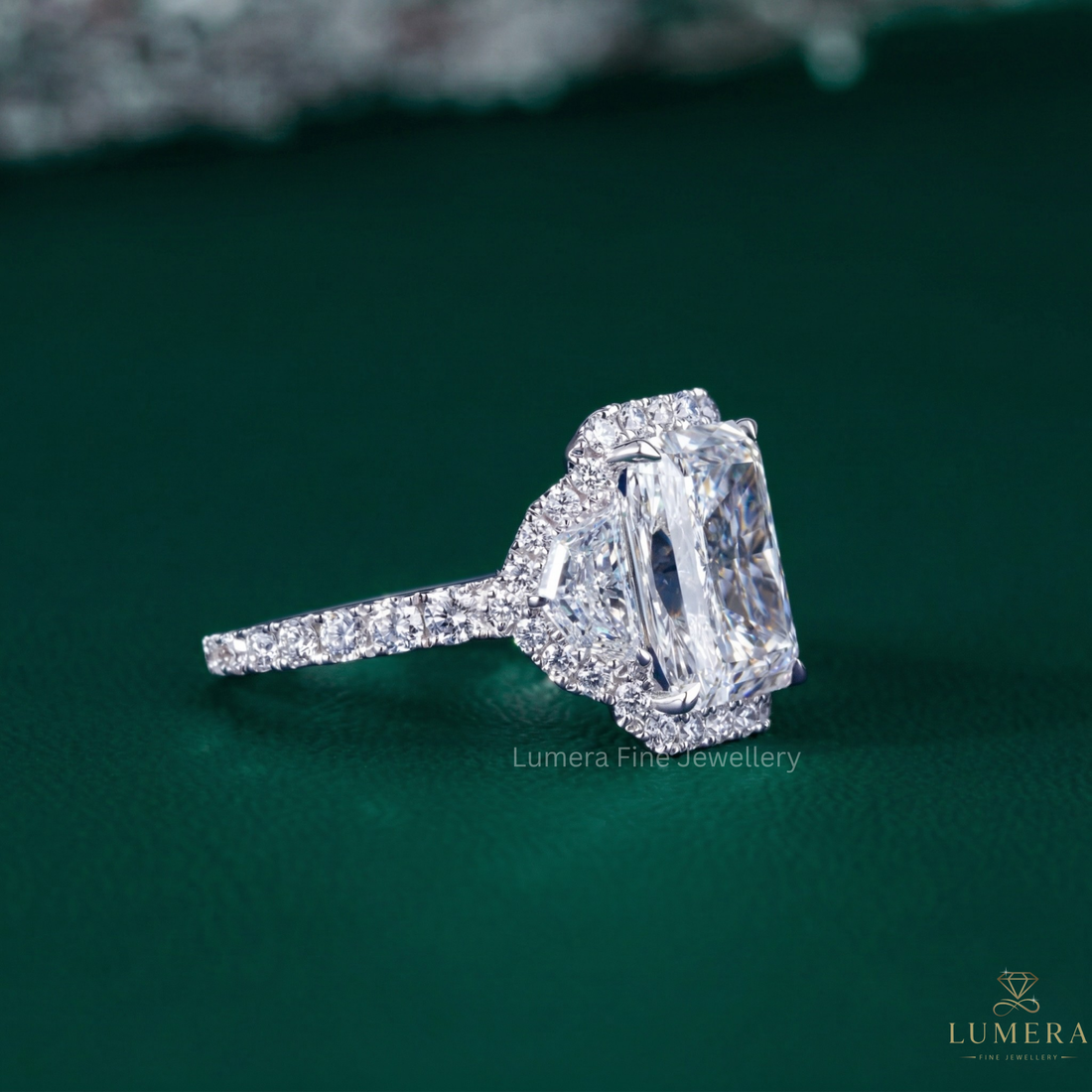 Halo Pave Engagement Ring with halo diamond engagement ring.