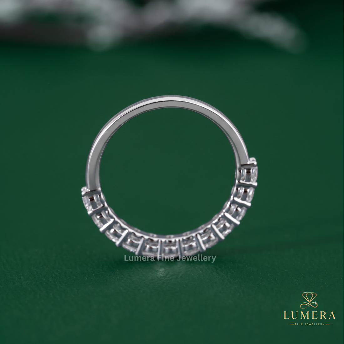 Stackable Set Round Diamond Half Eternity Band