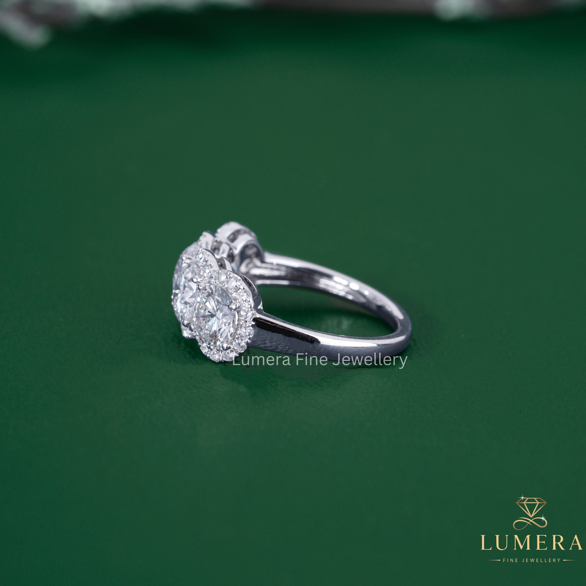 Round diamond wedding band with anniversary gift.