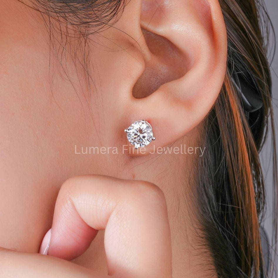 push back earrings with simple earrings.
