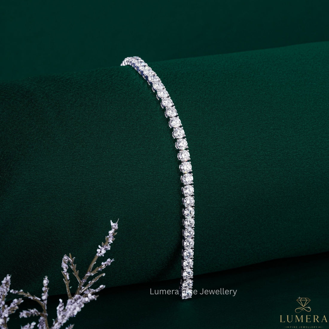 Round Lab Grown Diamond Tennis Bracelet