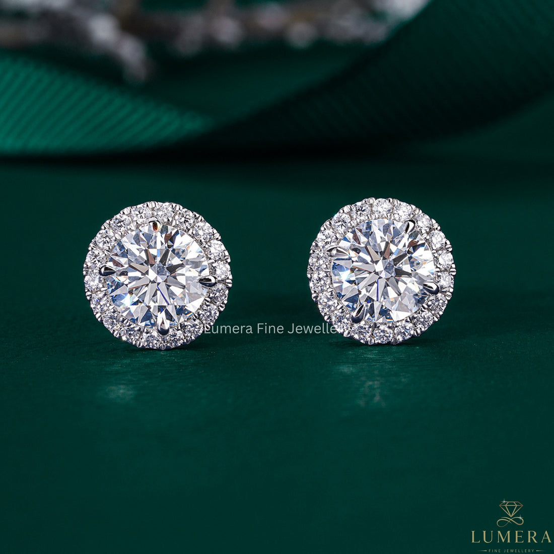 3.0 TCW Round Cut Lab Grown Diamond Stud Earrings