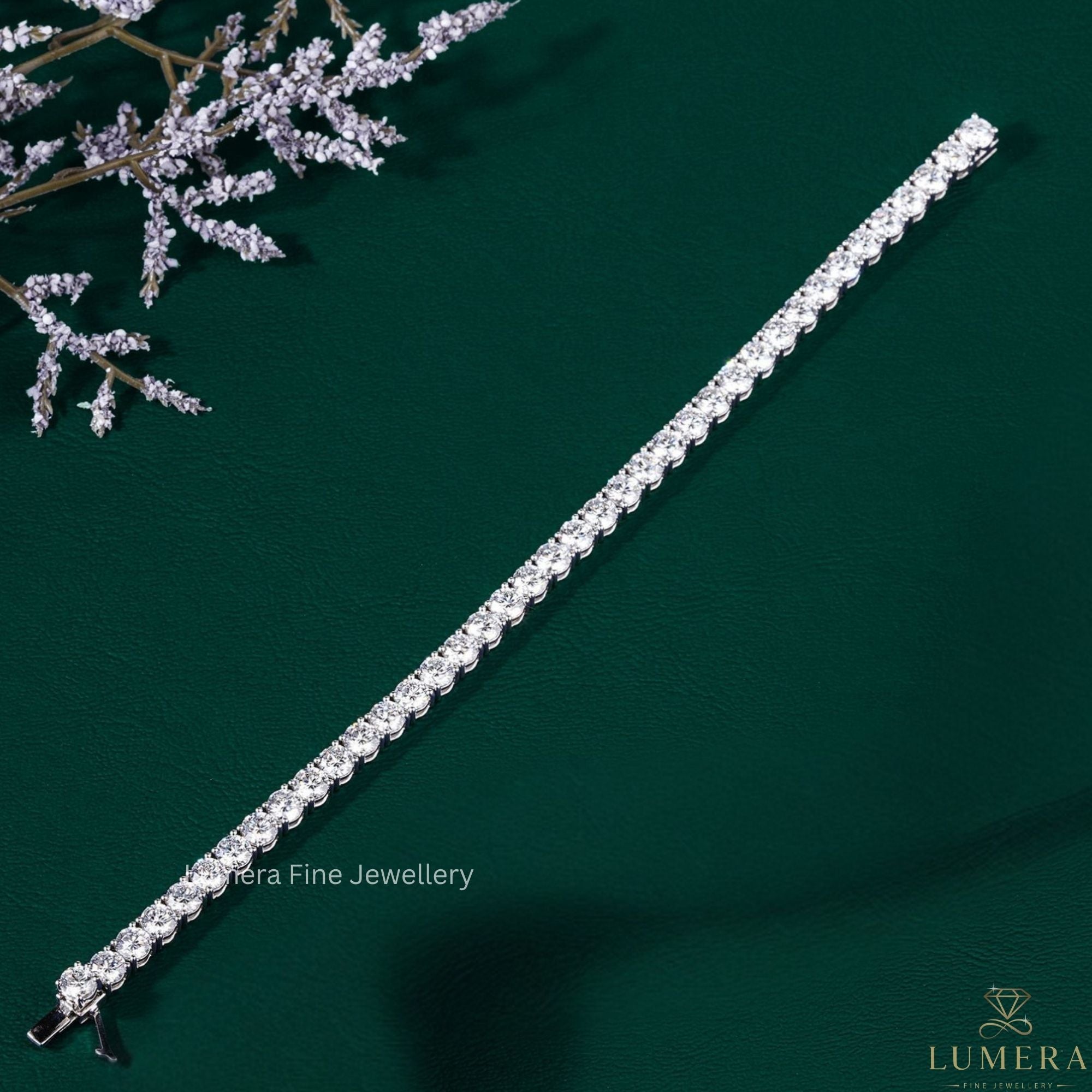 tennis bracelet with round eternity bracelet.