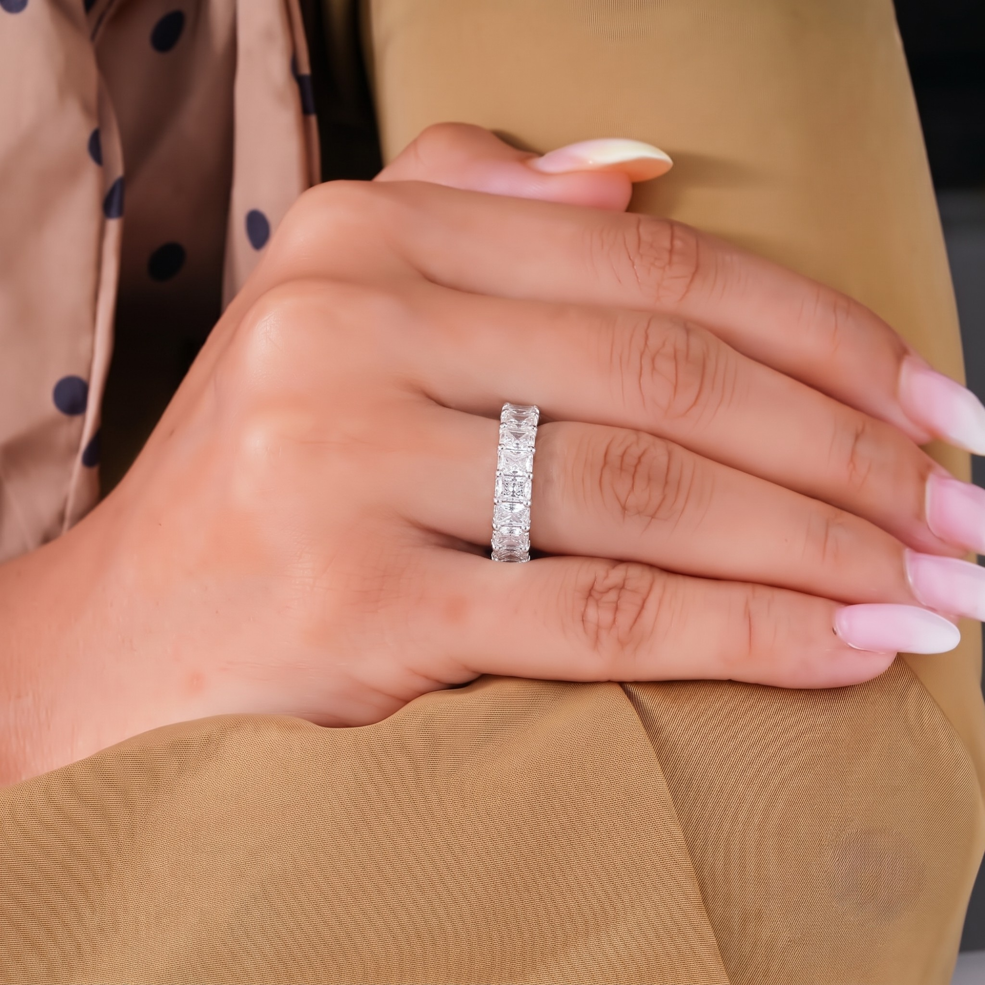 Radiant Cut Wedding Band In Solid Gold