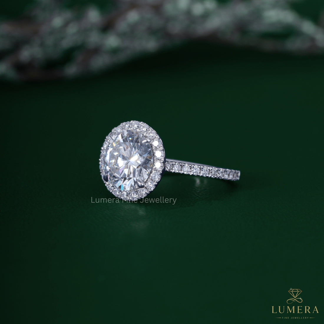 Cathedral setting ring with solid gold ring.