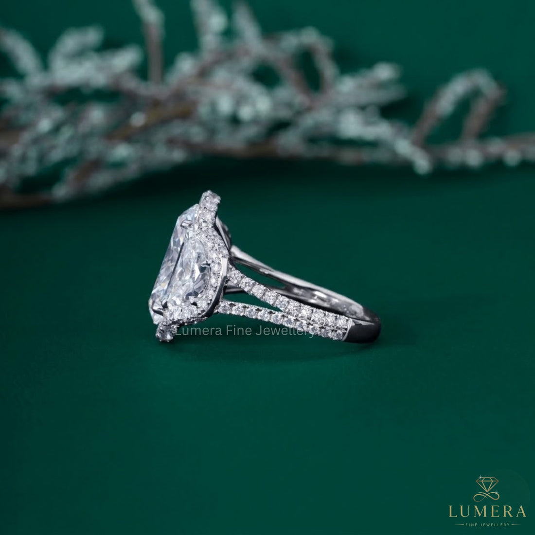 Claw prong setting with Split shank diamond ring.