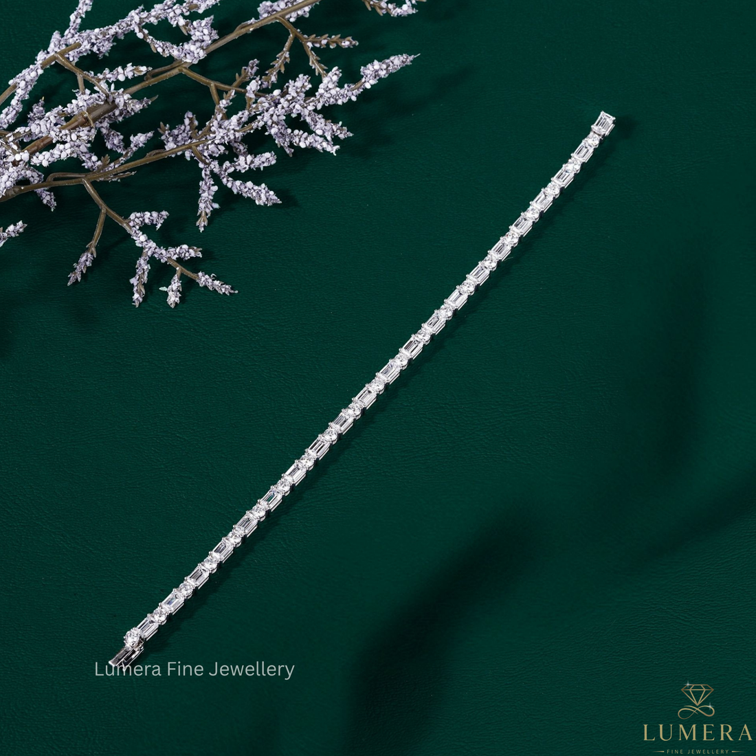 Emerald and Round Lab Grown Diamond Mixed Shape Tennis Bracelet