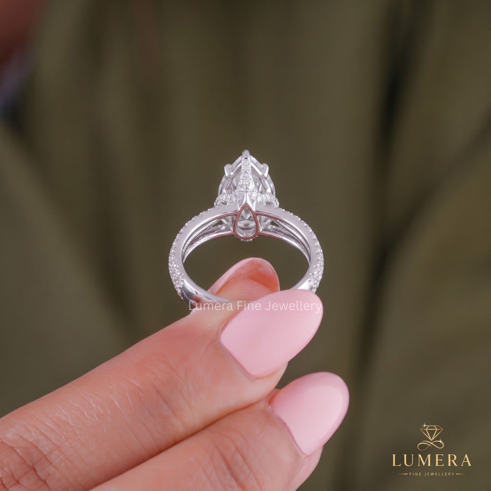 Cathedral engagement ring with vintage diamond ring.
