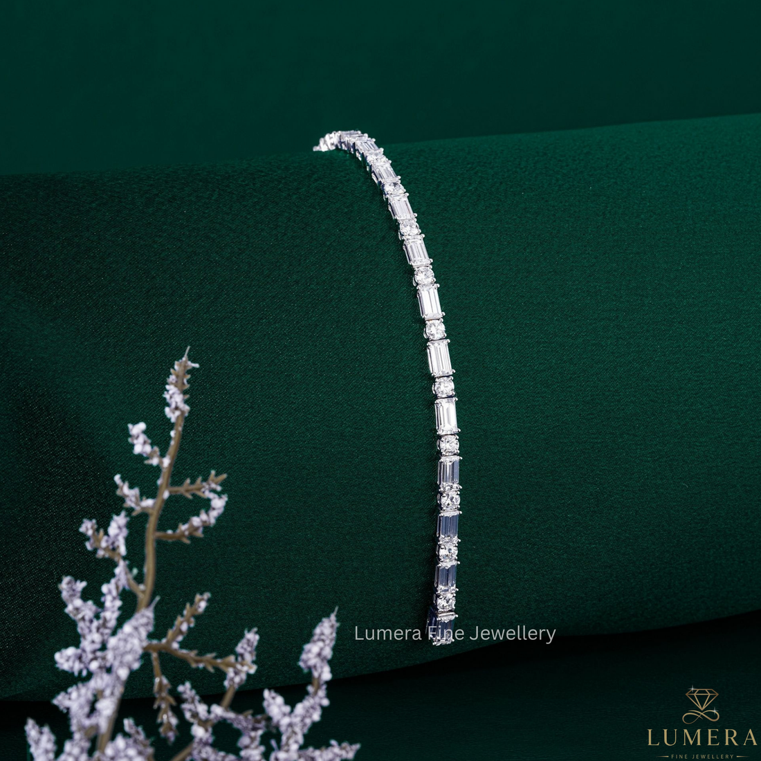Baguette-Round Lab Grown Diamond Tennis Bracelet