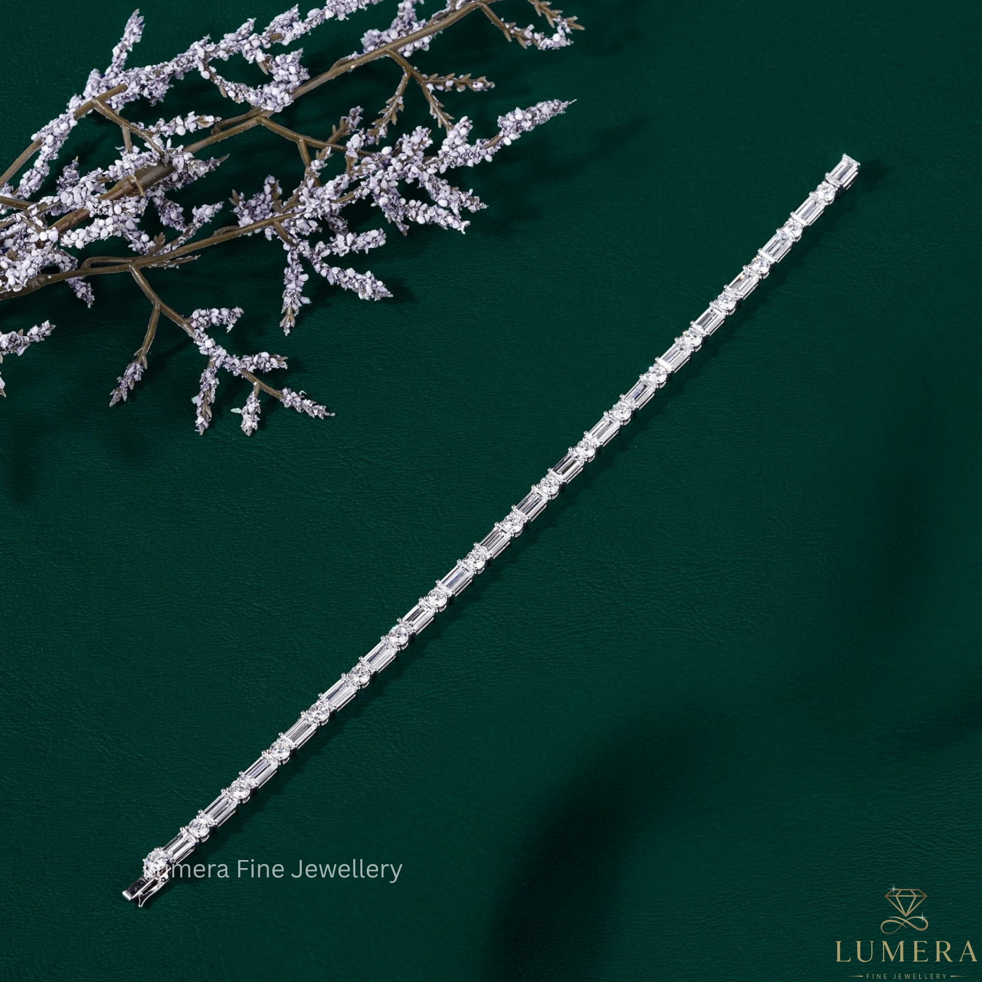 Baguette-Round Lab Grown Diamond Tennis Bracelet