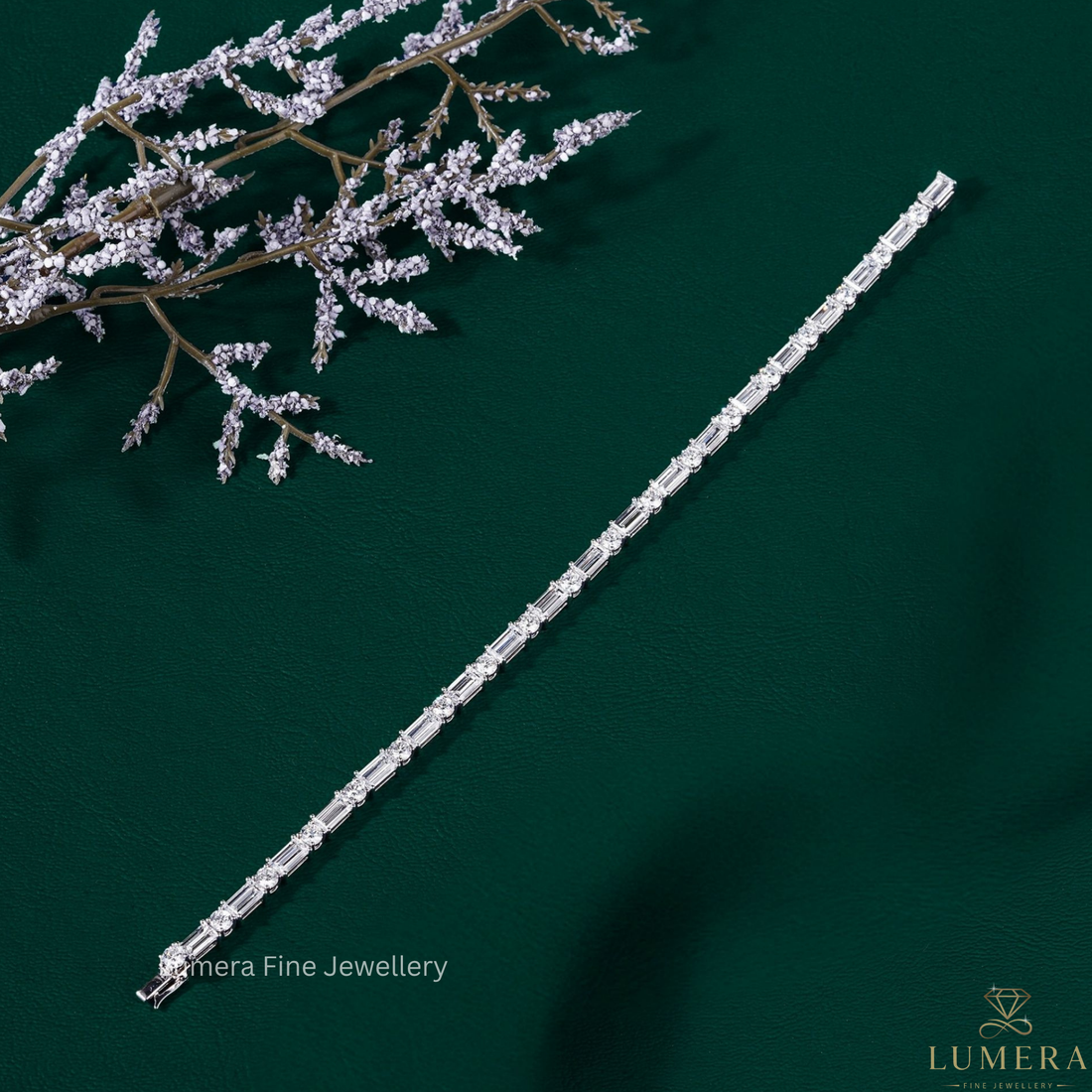 Baguette-Round Lab Grown Diamond Tennis Bracelet