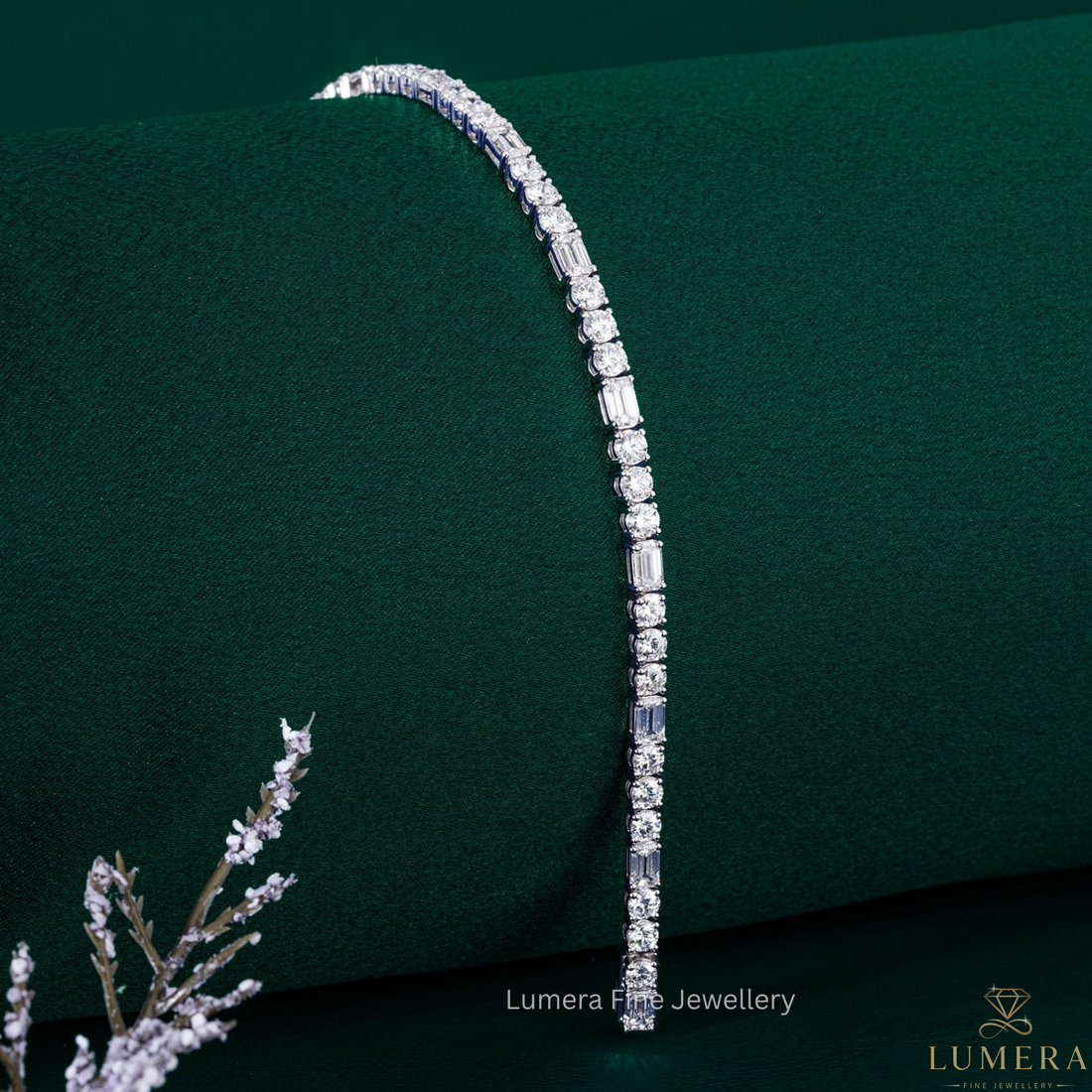 Emerald-Round Lab Grown Diamond Tennis Bracelet