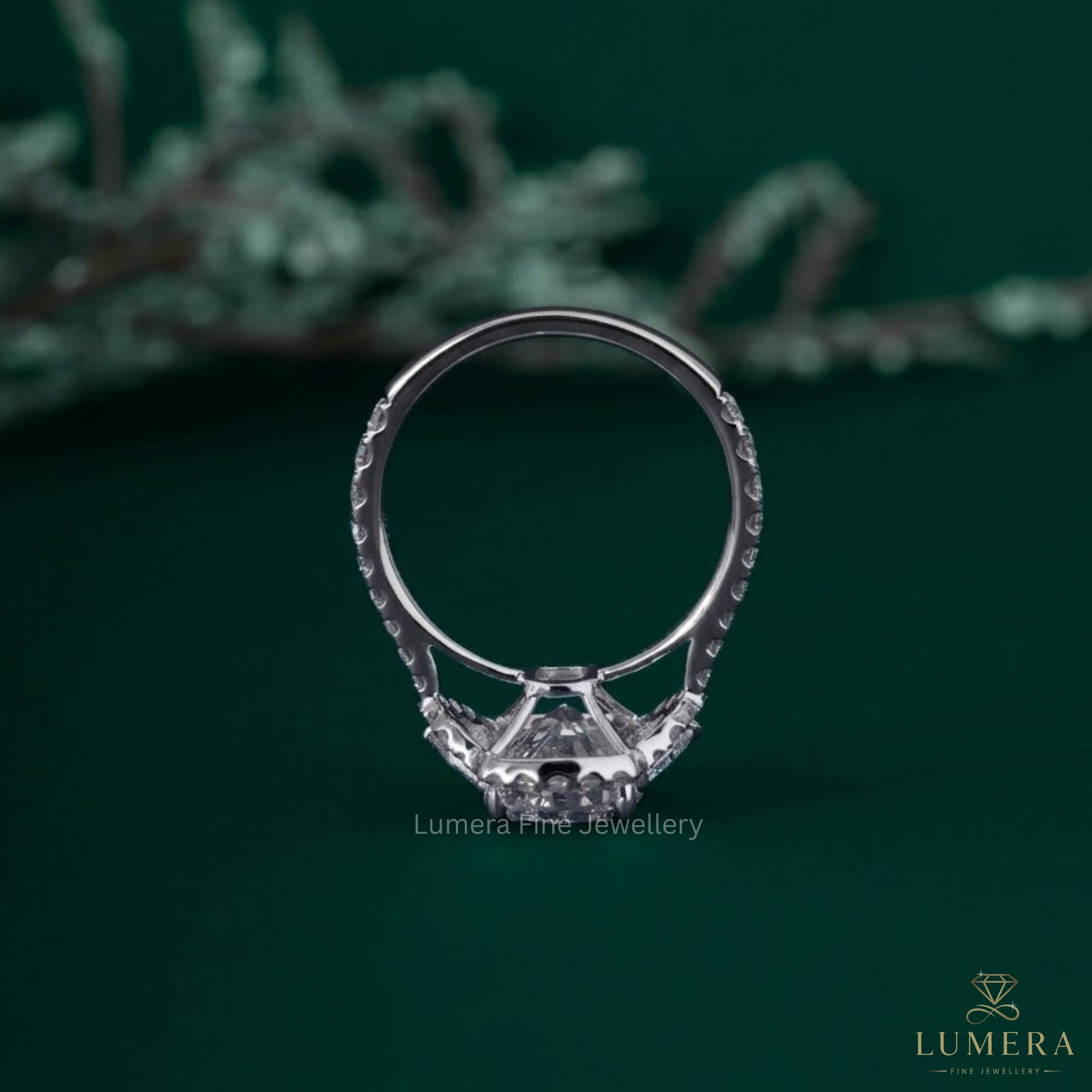 Claw prong ring with solid gold ring.