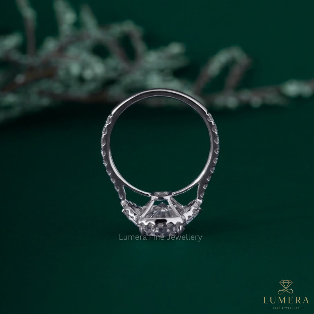 Claw prong ring with solid gold ring.