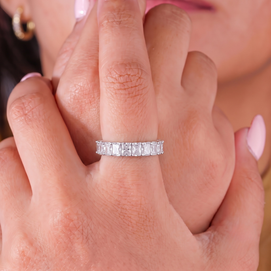 Radiant Cut Wedding Band In Solid Gold