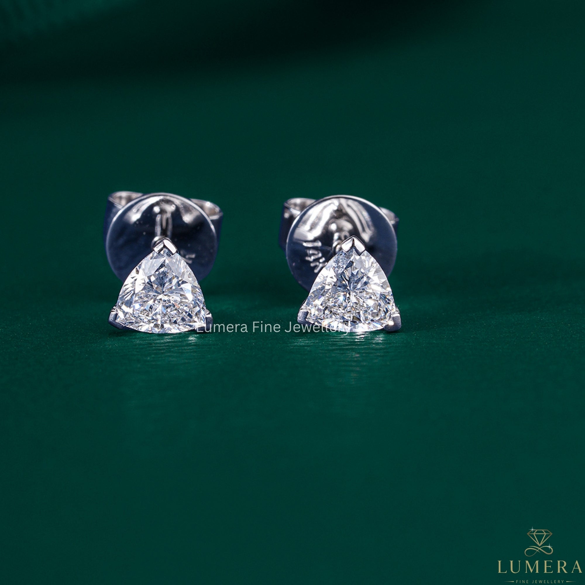 0.45 TCW Trillion Cut Lab Grown Diamond Stud Earrings