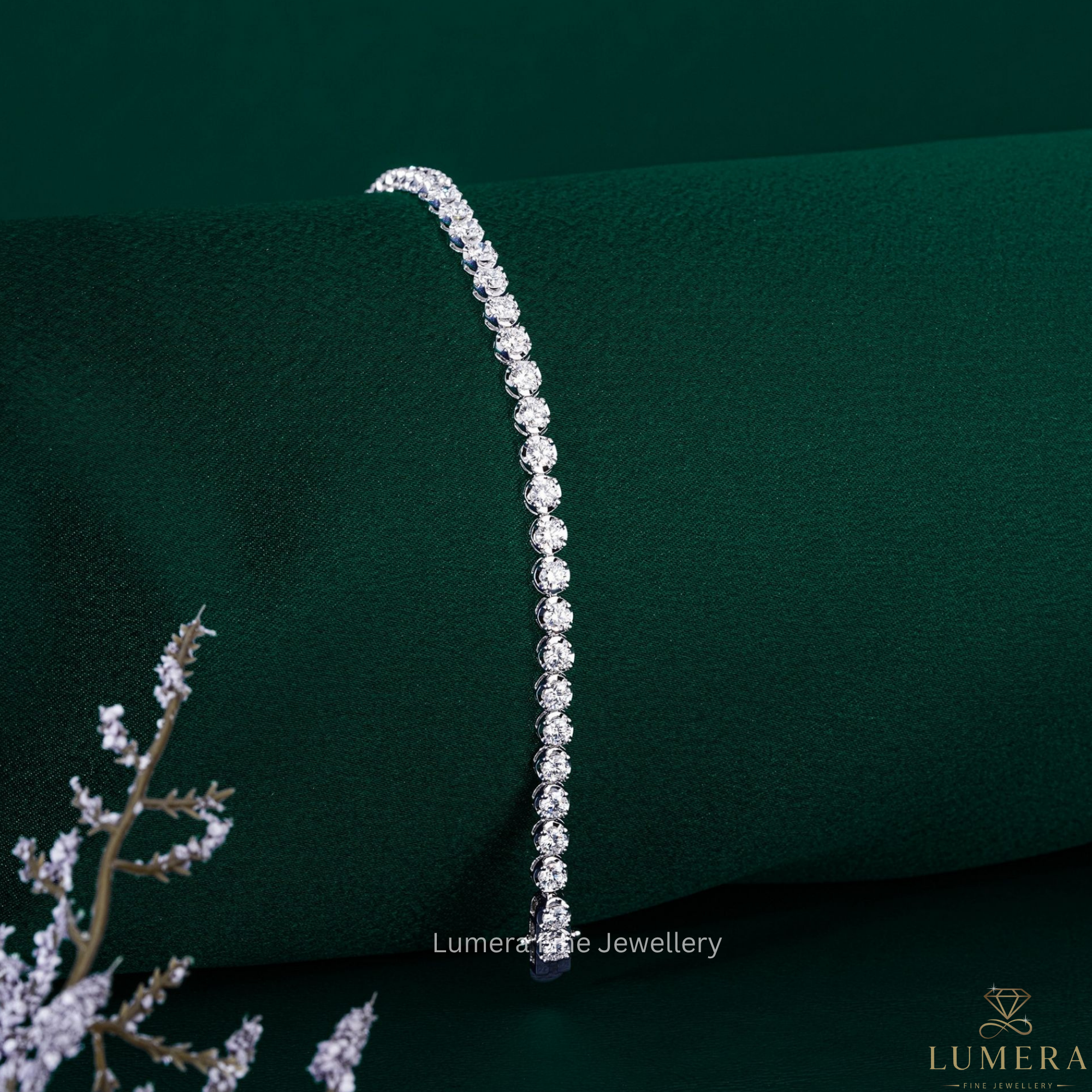 Round Lab Grown Diamond Tennis Bracelet
