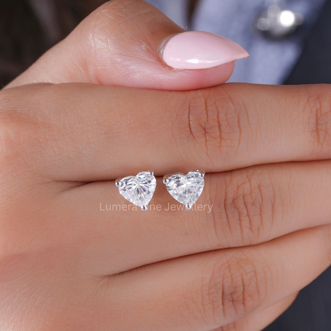 minimal earrings with lab grown diamond.
