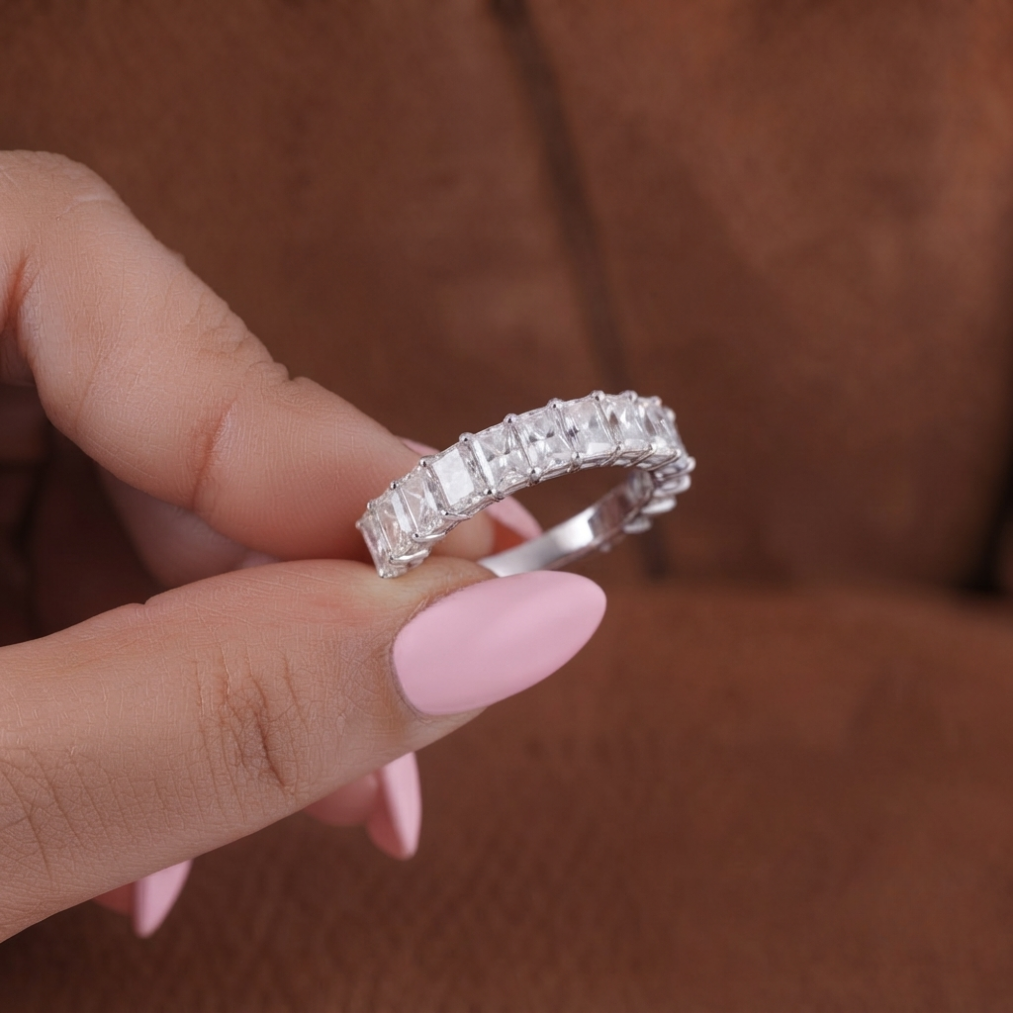 Radiant Cut Wedding Band In Solid Gold