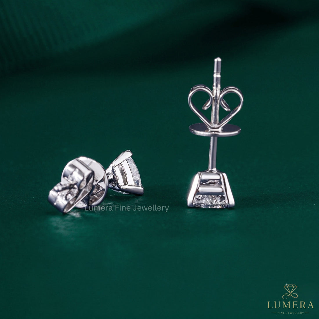 0.45 TCW Trillion Cut Lab Grown Diamond Stud Earrings