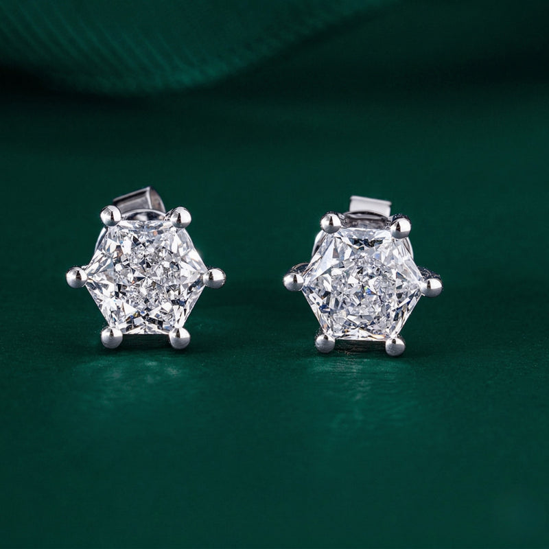 basket setting with antique cut earrings.
