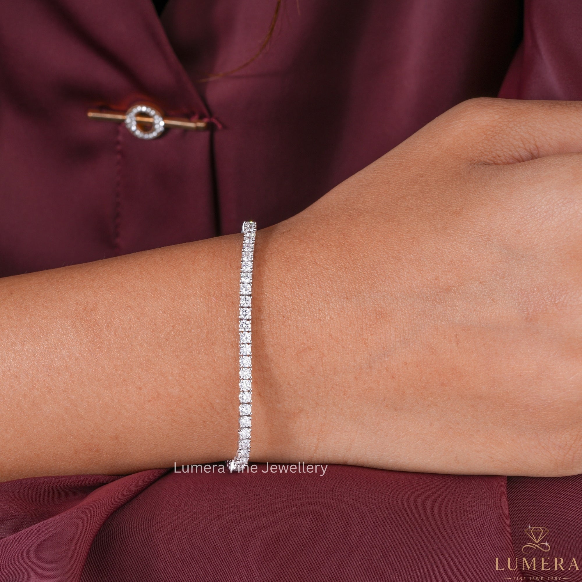 Round Lab Grown Diamond Tennis Bracelet