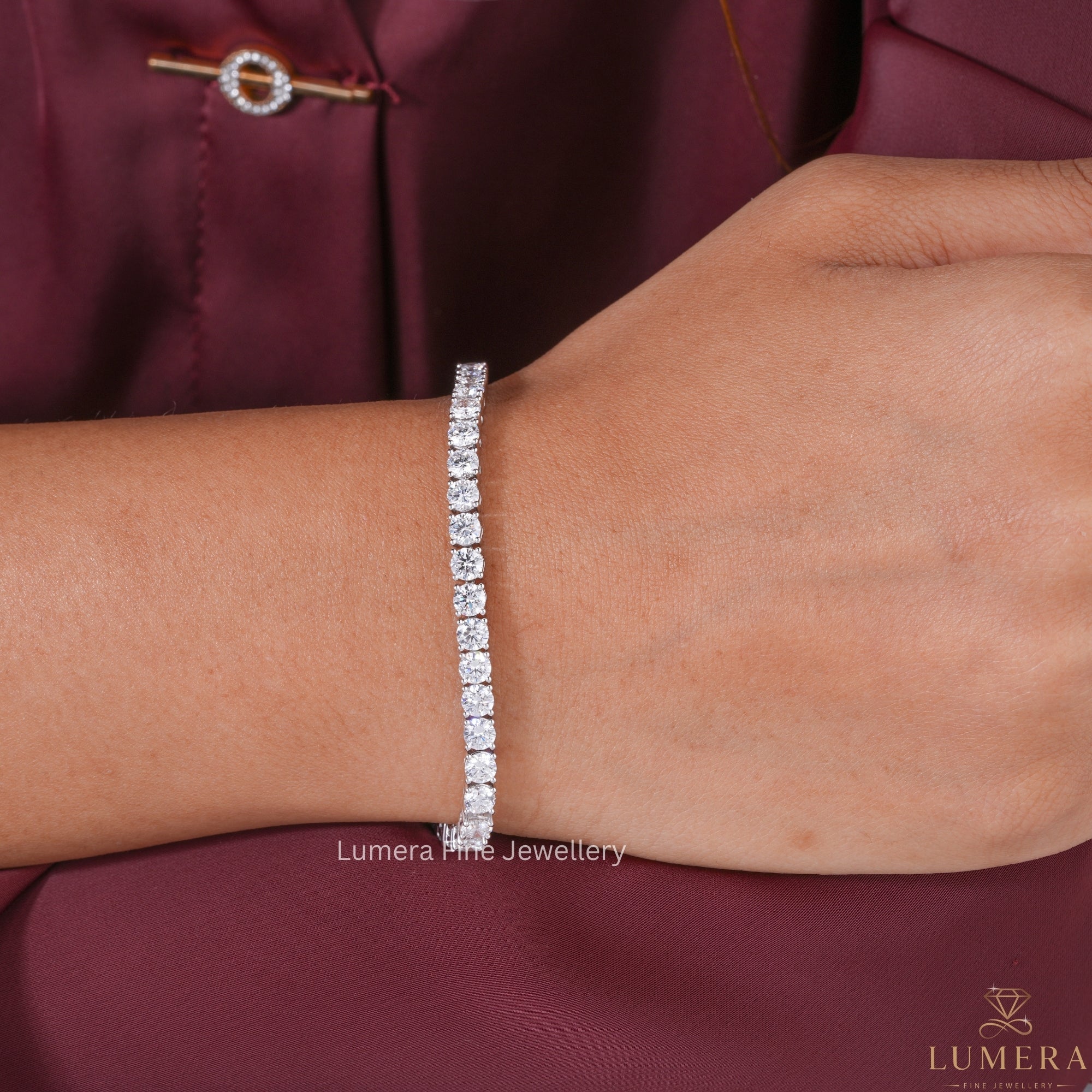 Round Lab Grown Diamond Tennis Bracelet