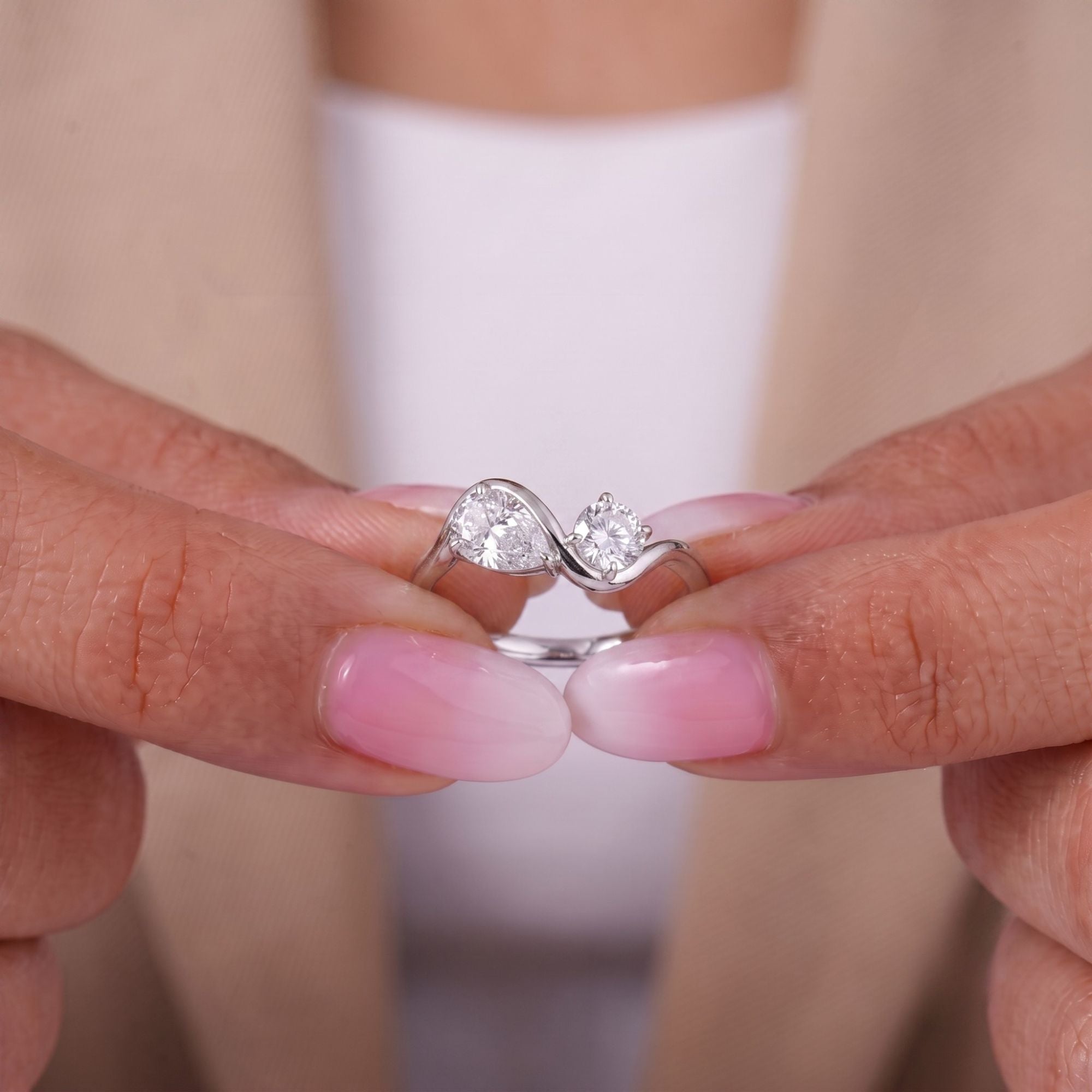 Two stone ring with Basket setting ring.
