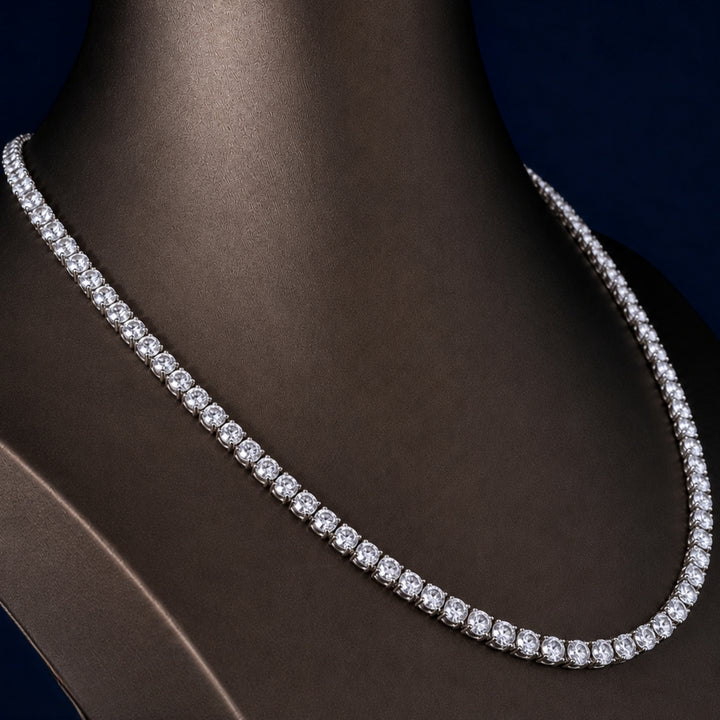 lab grown diamond tennis necklace with eternity tennis necklace.
