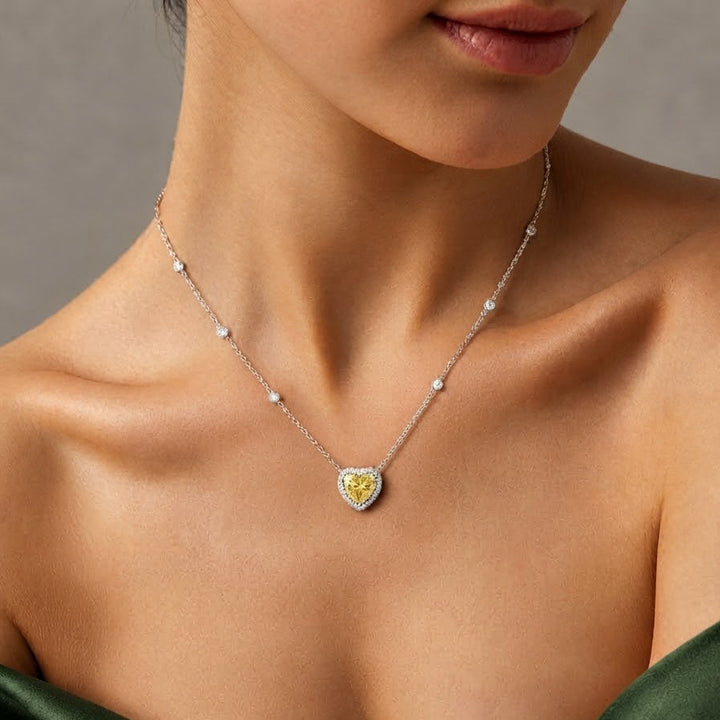heart halo pendant with heart pendant necklace.
