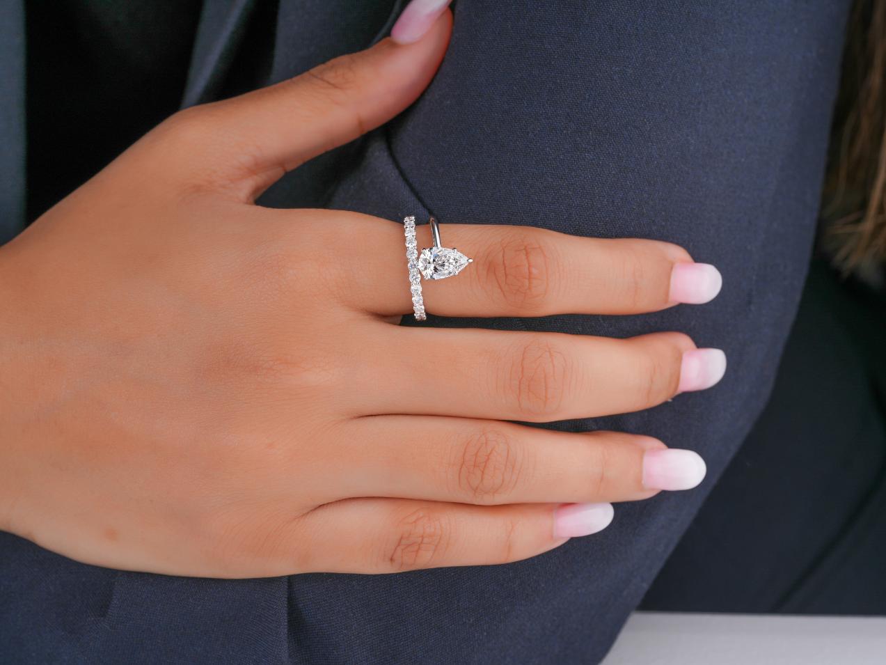 lumera diamond ring with basket setting ring.
