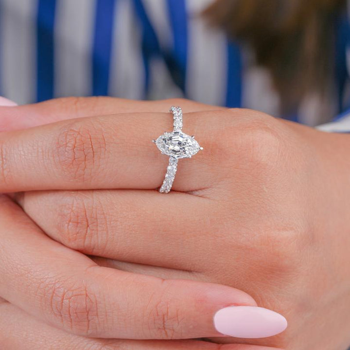 lab grown diamond with shop engagement ring.
