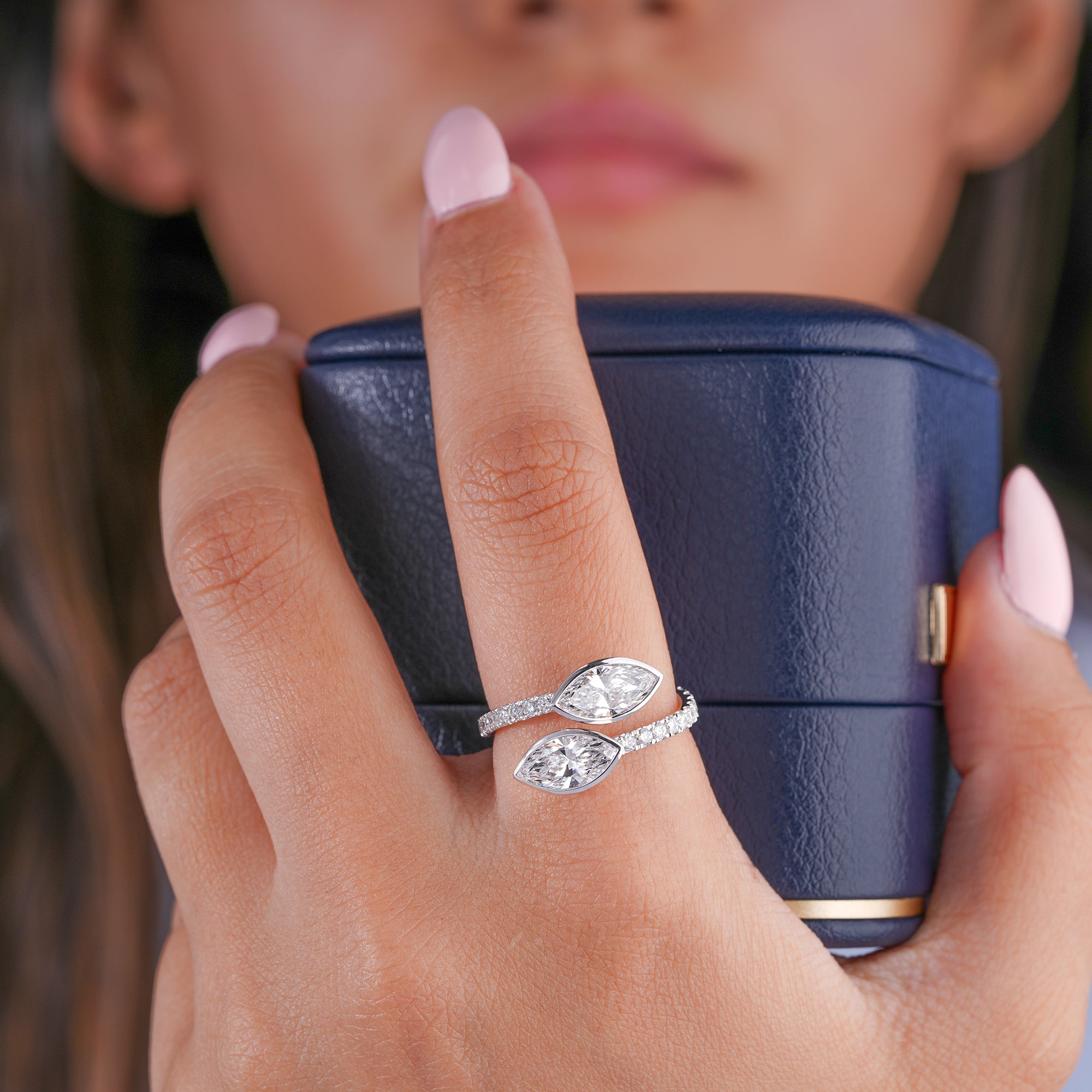 Toi Et Moi Marquise Diamond Engagement Ring