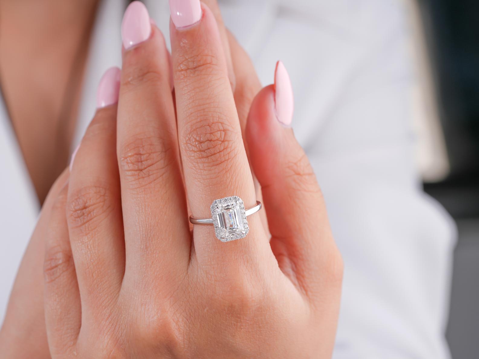 cathedral setting ring with solid gold ring.
